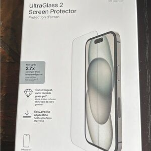 UltraGlass 2 Screen Protector for iPhone 16 - Clear